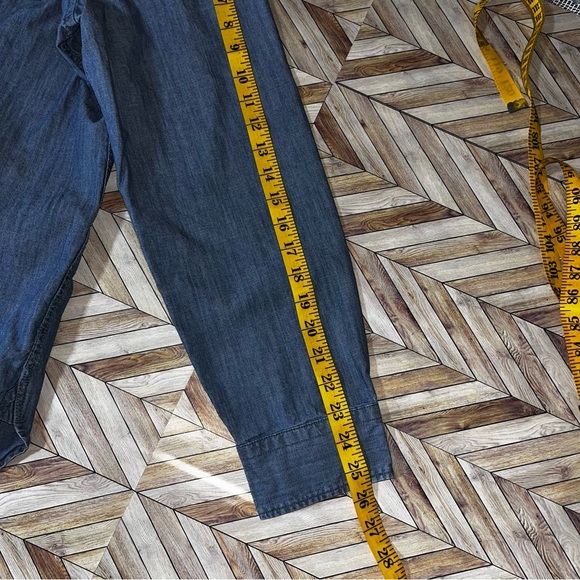 Levi's Blue Jean Denim‎ Long Sleeve Button Down Shirt Cotton Classic Plus Size - Picture 10 of 13